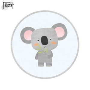Area Round Rug Cute Animal Portraits