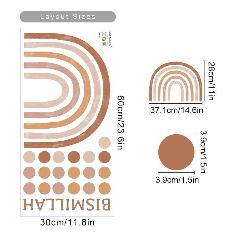 Boho Wall Decals Rainbows