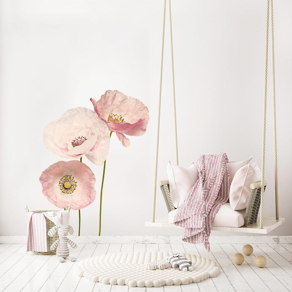 Wall Decals Pink Anemone Flowers