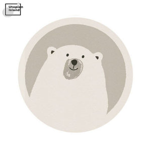 Area Round Rug Cute Animal Portraits