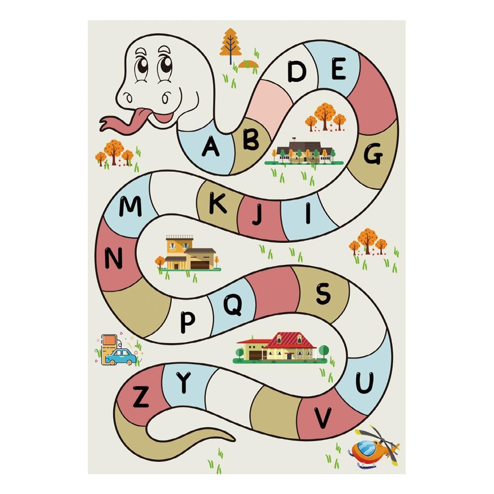 Cartoon Style Alphabet Rectangle Area Rug