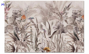 Colorful Tropical Plants Wallpaper Mural