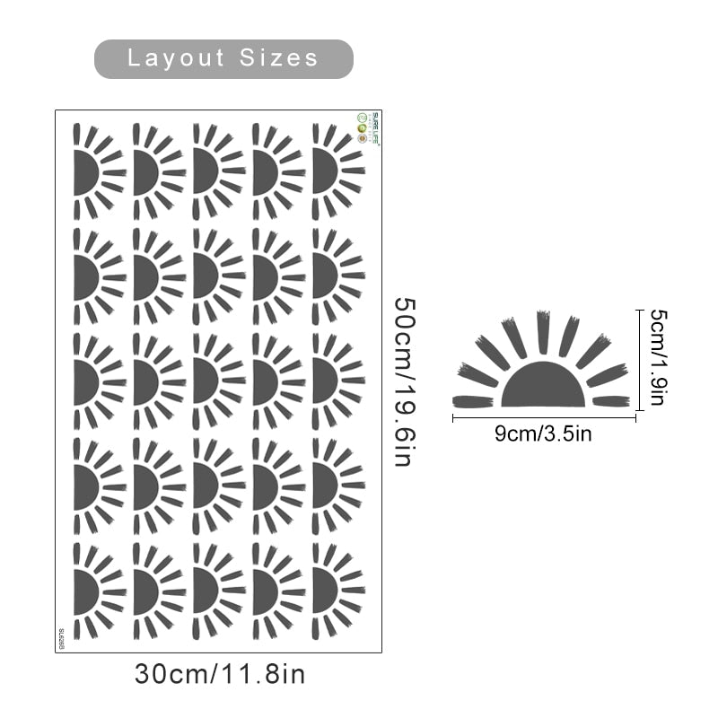 Half Suns Pattern Wall Decals