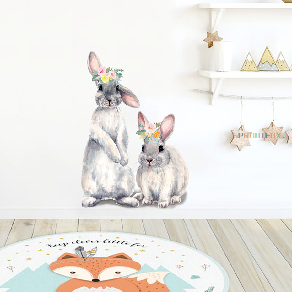 Nursery Wall Decal Baby Rabbits