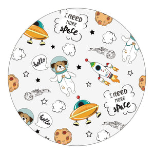 Nursery Cartoon Style Area Round Rug