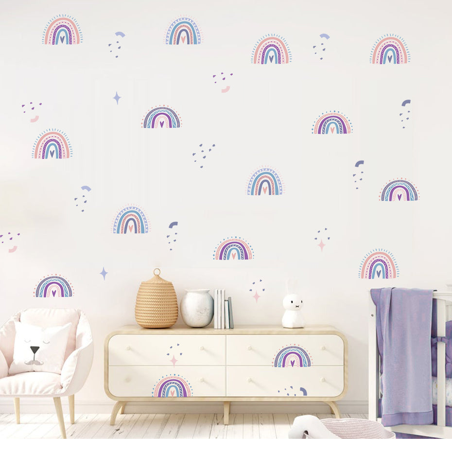 Cartoon Wall Decals Rainbow Patterns