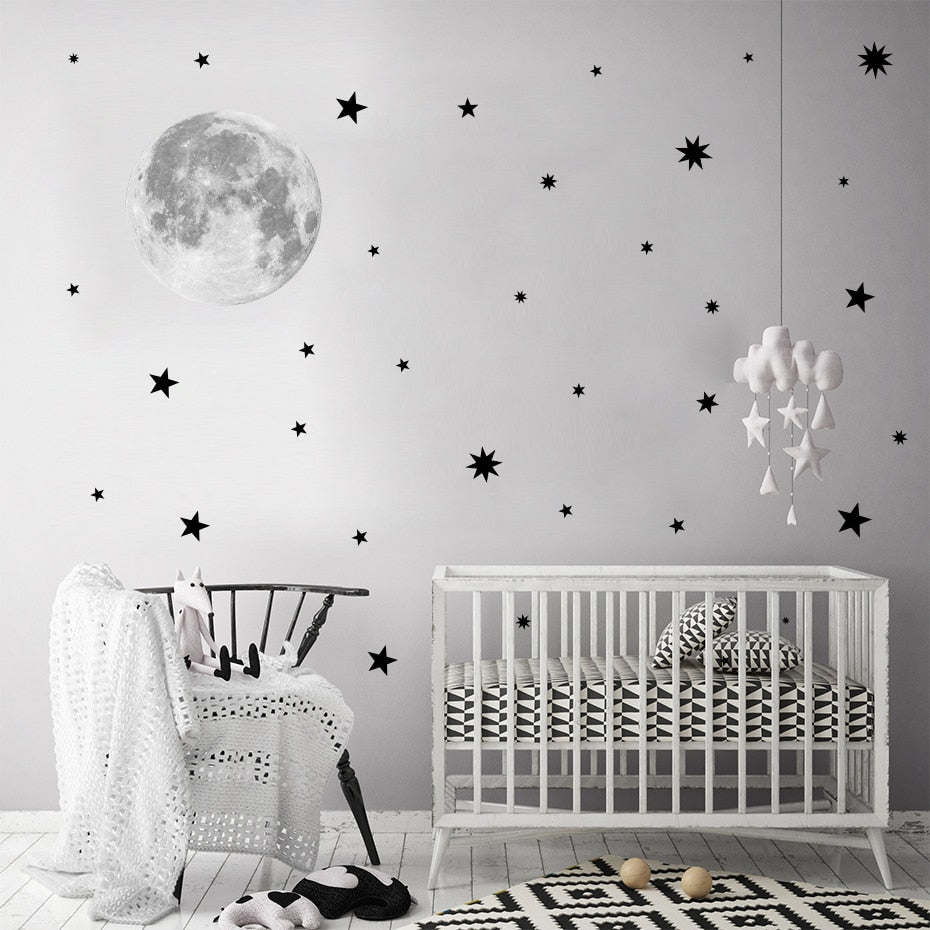 Nursery Wall Decals Moon & Stars