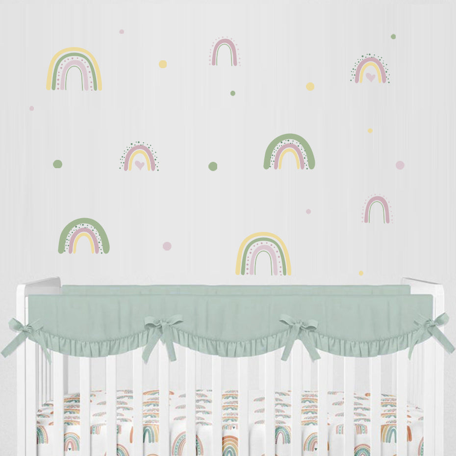 Nursery Wall Decals Modern Colorful Dots Rainbows