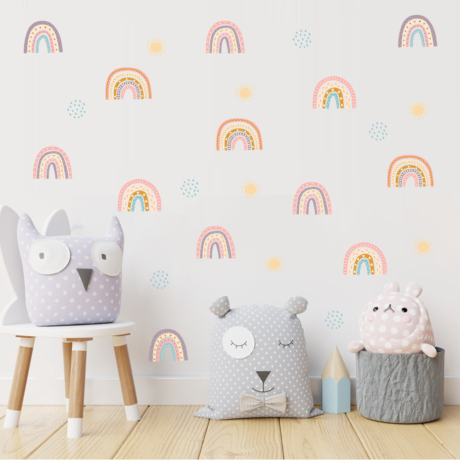 Cartoon Wall Decals Rainbow Patterns