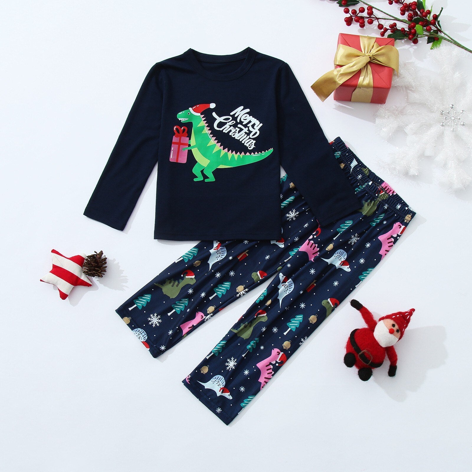 Matching Christmas Pajamas Family Set - T-Rex