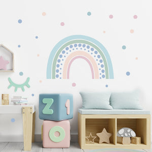 Rainbow Polka Dot Wall Decals