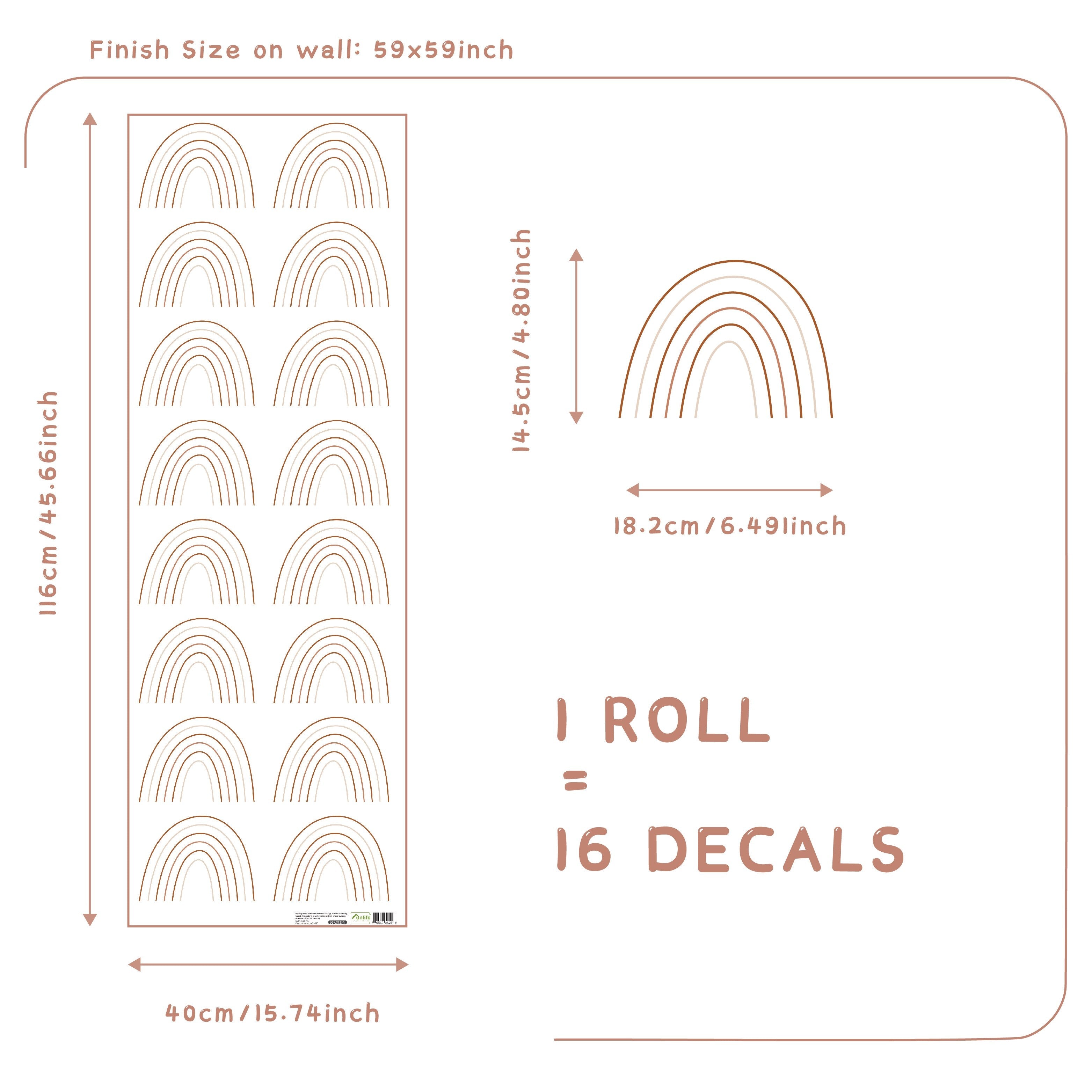 Small Colorful Rainbows Wall Decals