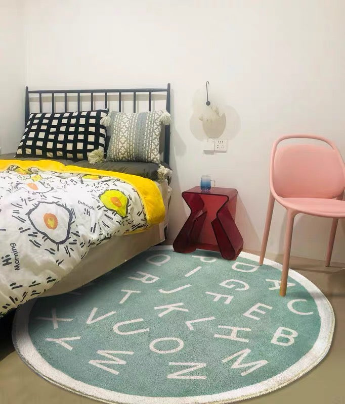 Round Nursery Rug ABC Alphabet