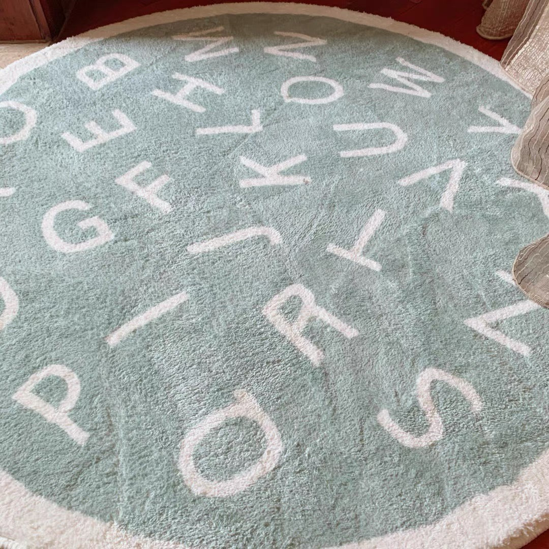 Round Nursery Rug ABC Alphabet