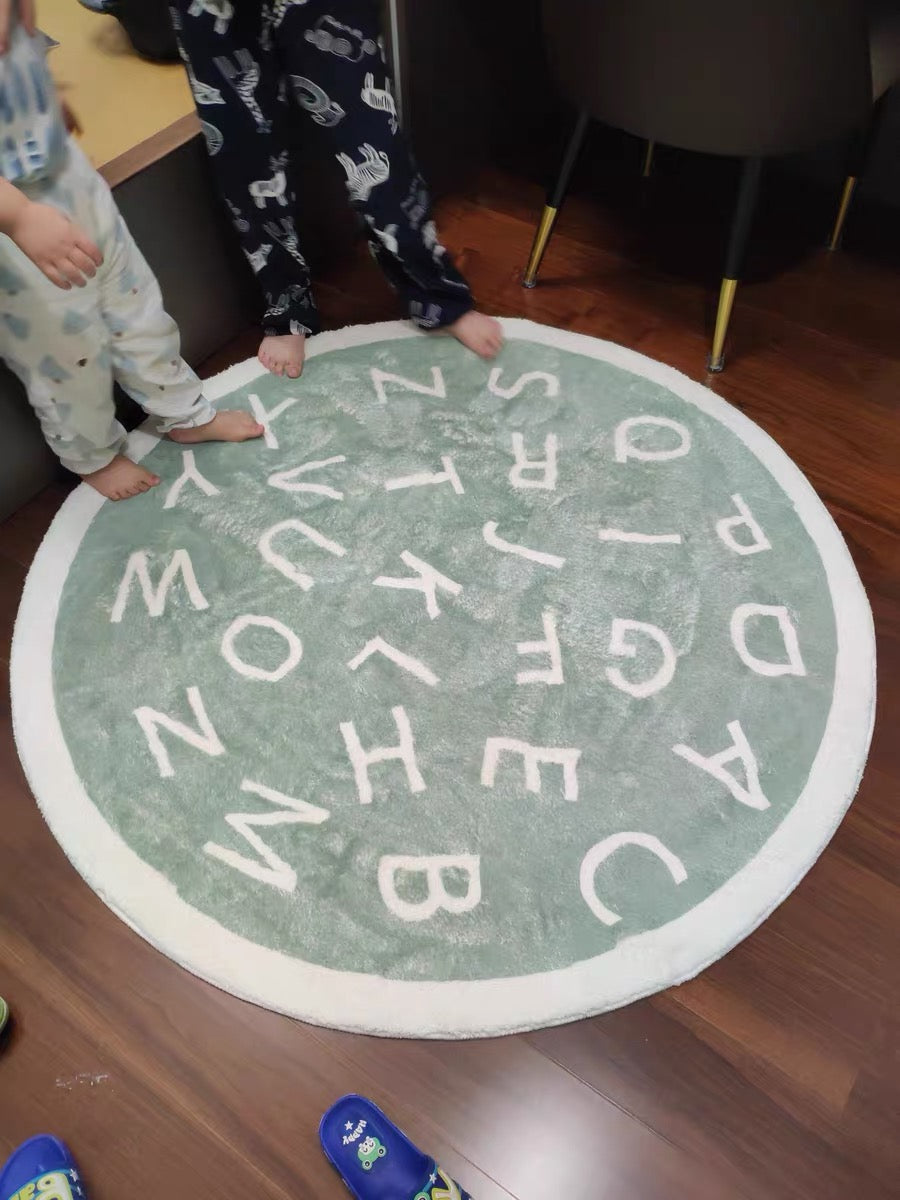 Round Nursery Rug ABC Alphabet