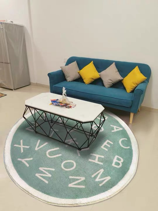 Round Nursery Rug ABC Alphabet