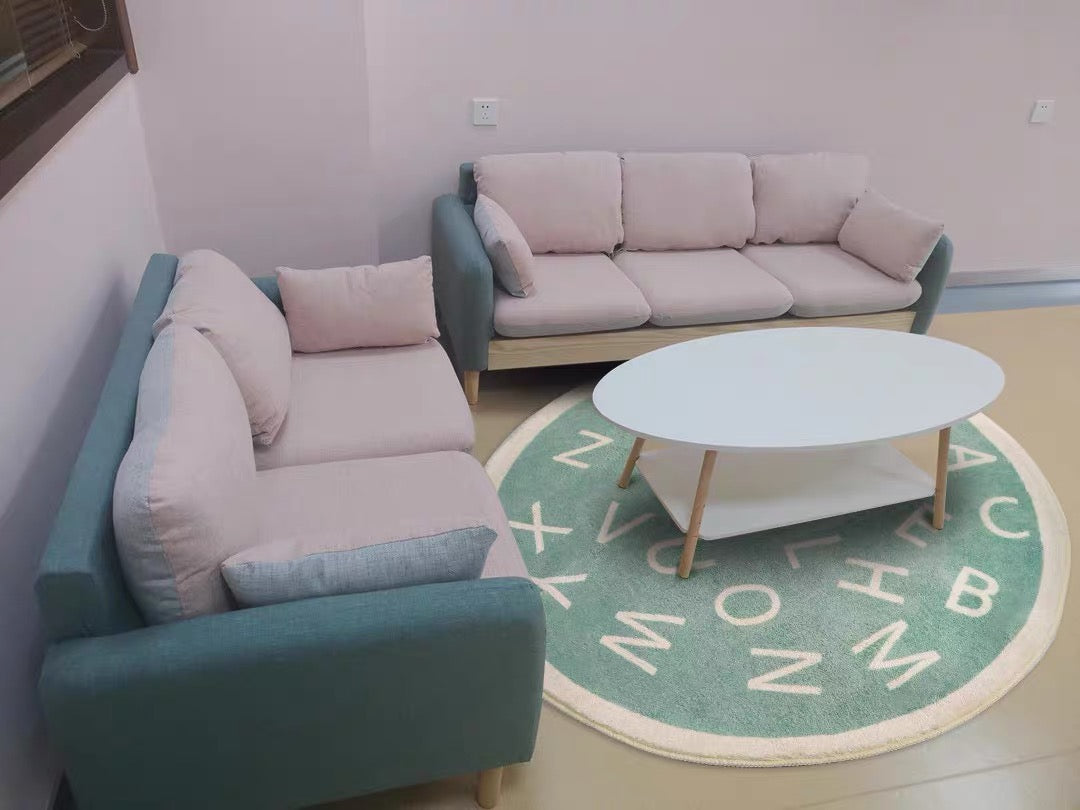 Round Nursery Rug ABC Alphabet