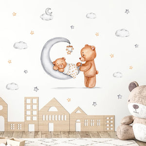 Cartoon Wall Decals Cute Teddy Bears