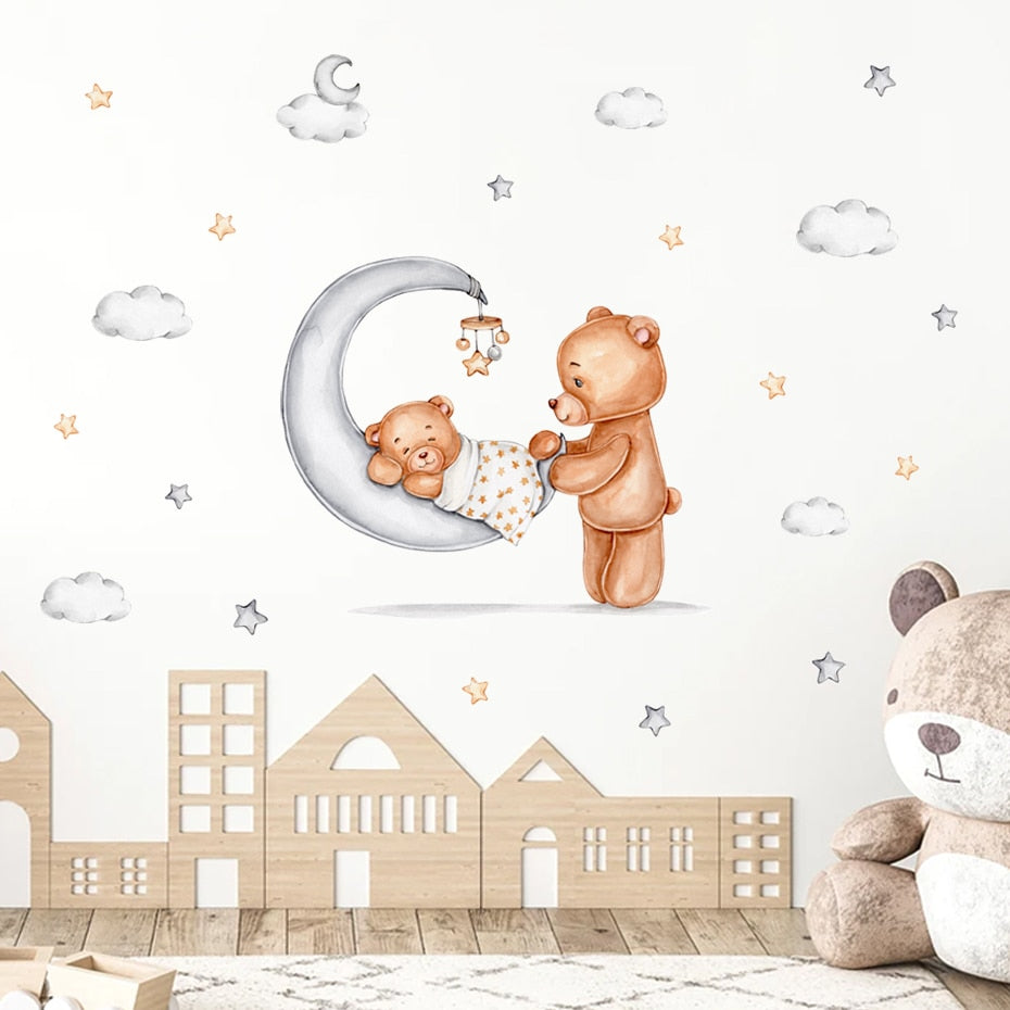 Cartoon Wall Decals Cute Teddy Bears