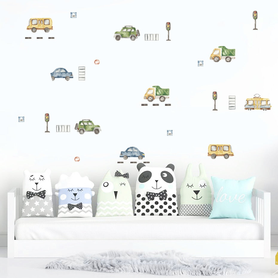 Cartoon Wall Decals Cute Urban Transport