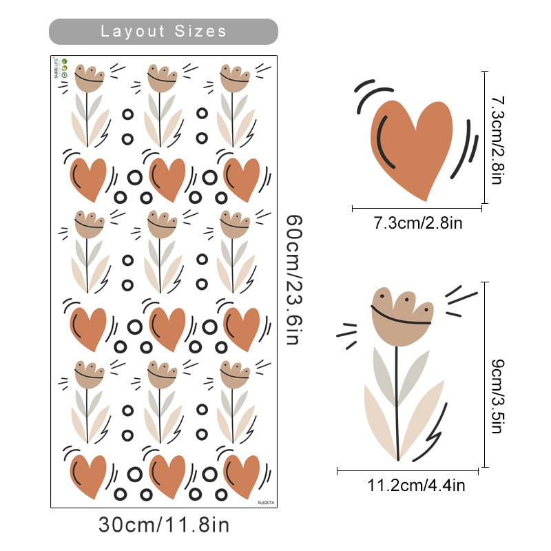 Nursery Wall Decals Heart Rainbow