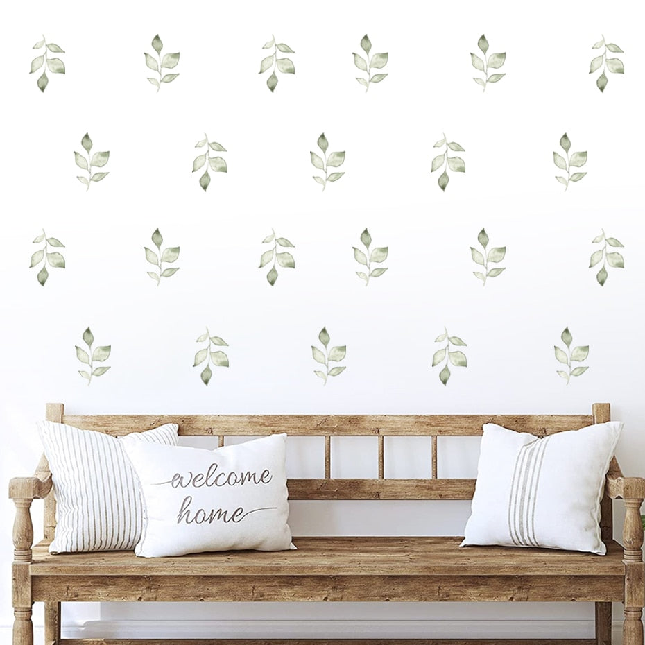 Green Leaves Pattern Wall Decals