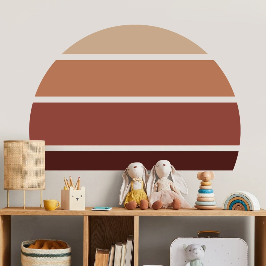 Boho Wall Decal Rising Sun Abstract