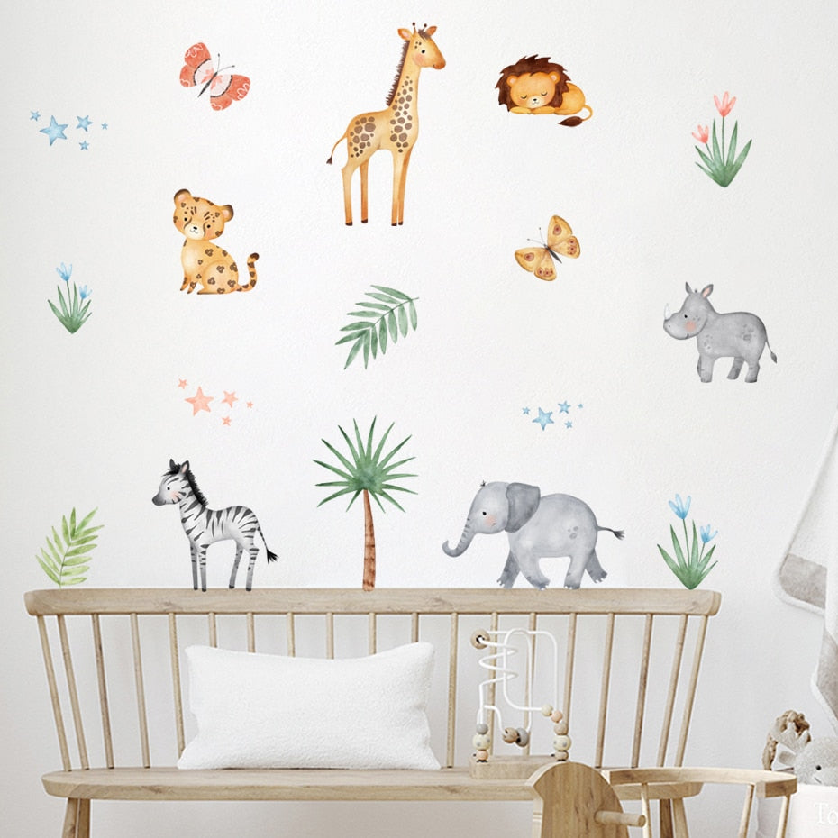 Cartoon Wall Decals Cute Animal Giraffe