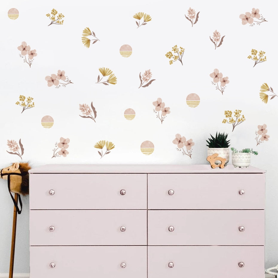 Nursery Wall Decals Bee Flowers