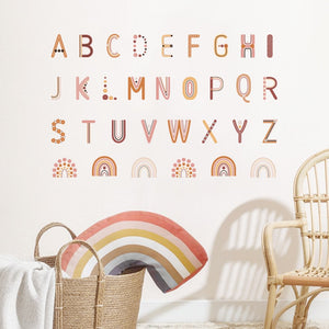 Nursery Wall Decals Colorful Alphabet Letter Rainbows