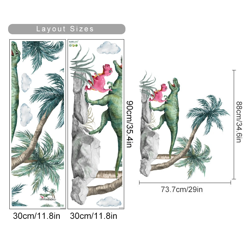 Cartoon Wall Decals Nice Dinosaurs
