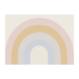 Square Area Rug Light Color Rainbow