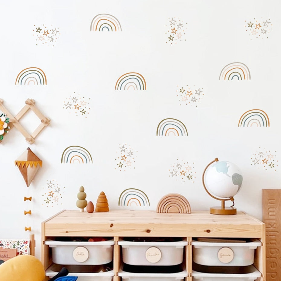 Nursery Wall Decals Rainbow and Stars