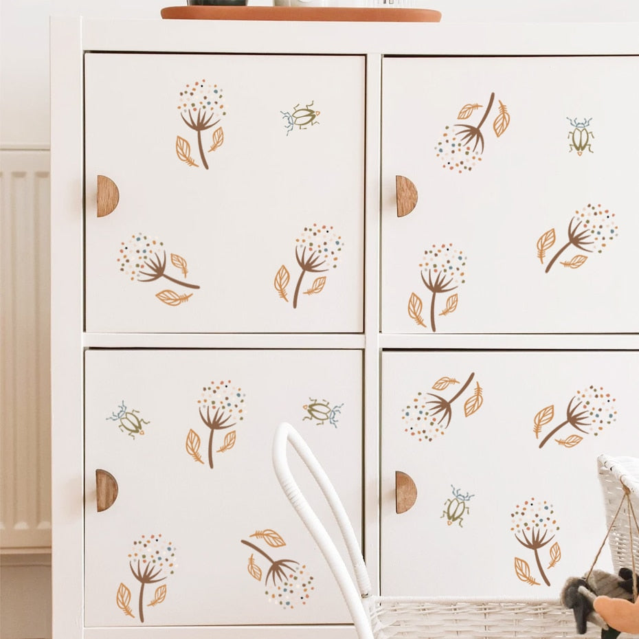 Nursery Wall Decals Dandelions Beige