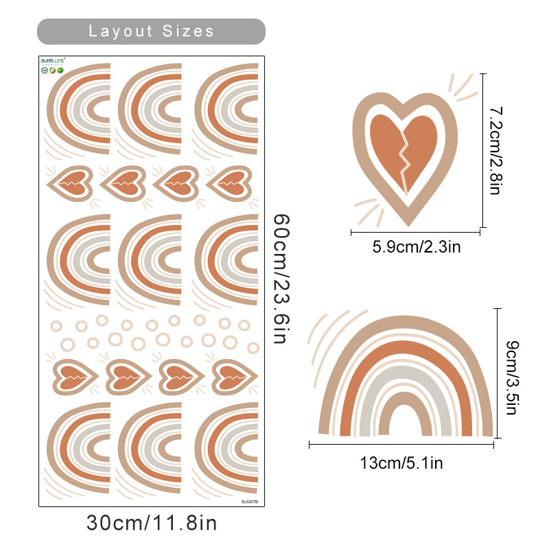 Nursery Wall Decals Heart Rainbow