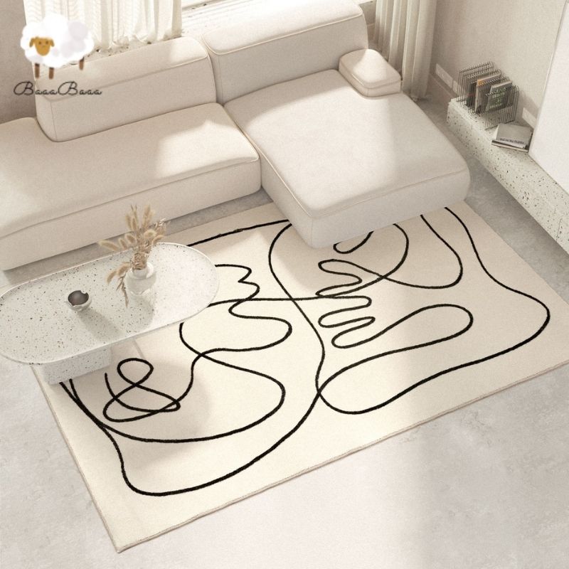 Soft Area Rug Wavy Stripes