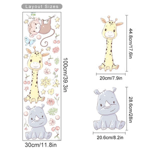 Cartoon Wall Decals Flowers and Cute Animals