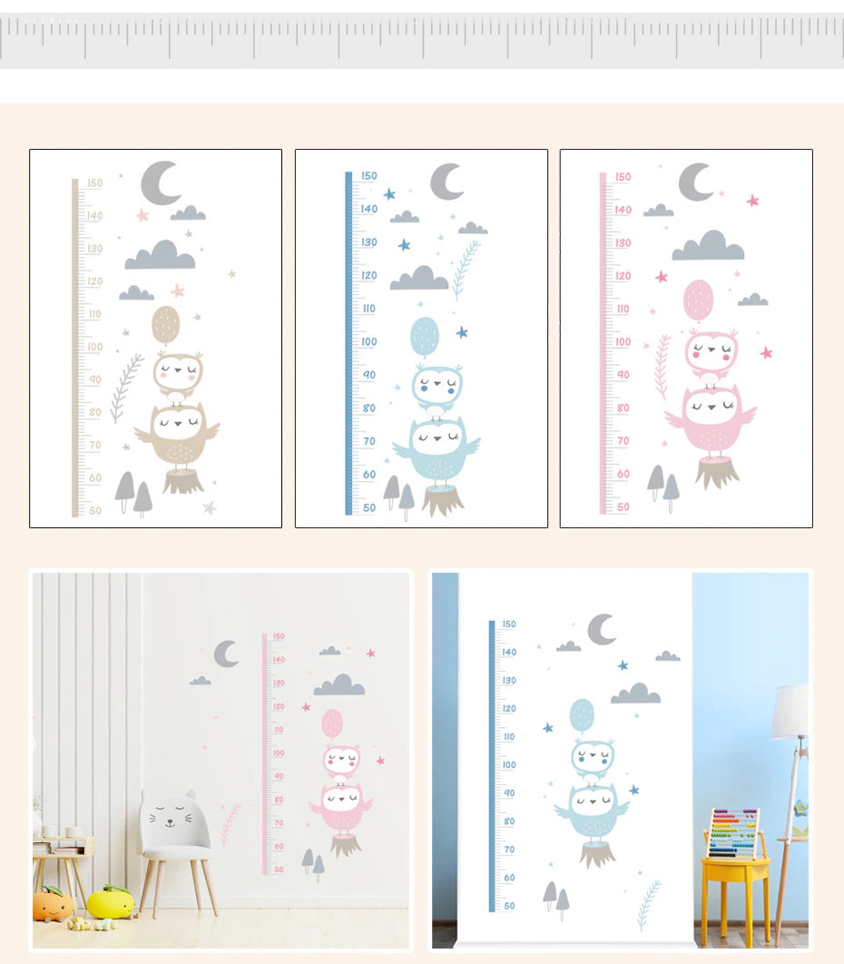 Height Chart Wall Decal Animals Stars