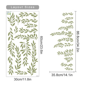 Cartoon Wall Decals Giraffe Green Leaves