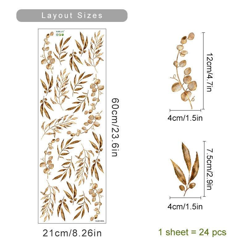 Nursery Wall Decals Dry Plants Leaves