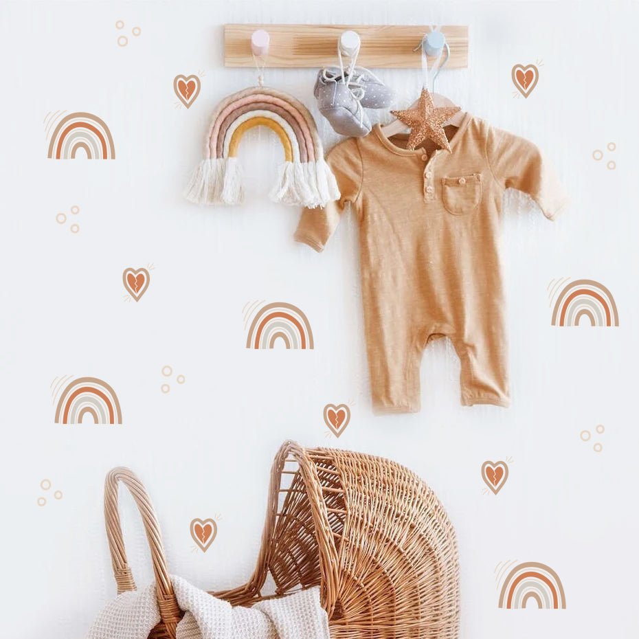 Nursery Wall Decals Heart Rainbow
