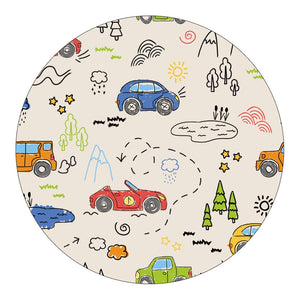 Nursery Cartoon Style Area Round Rug