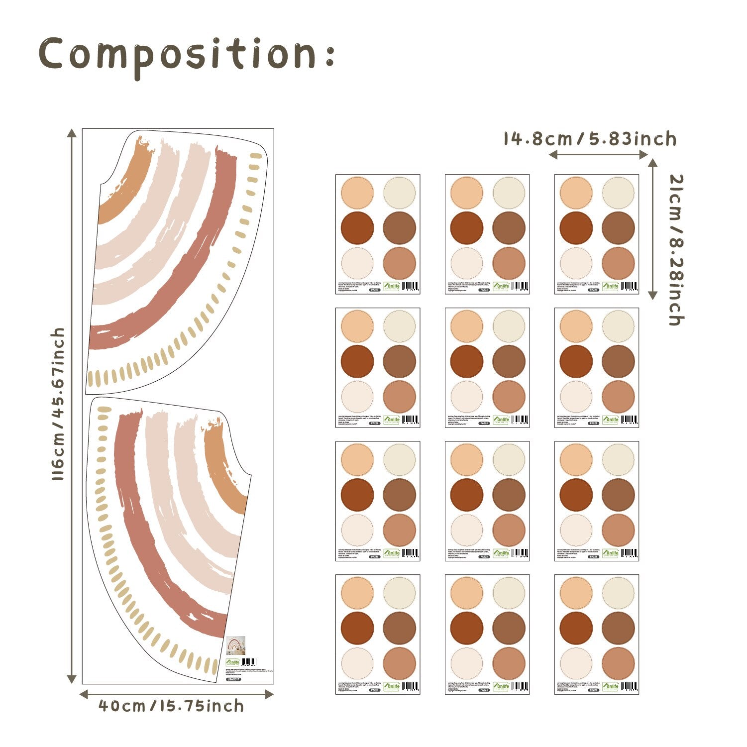 Boho Pattern Rainbows Wall Decals