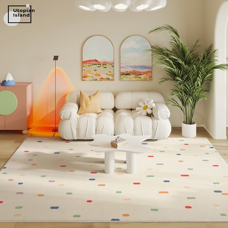 Area Rug Colorful Squared Pattern