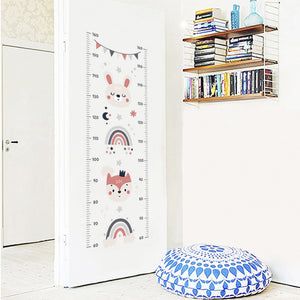 Height Measurement Wall Decals Bear Fox Rainbow