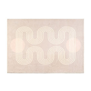 Pink Area Rug Rounded Lines
