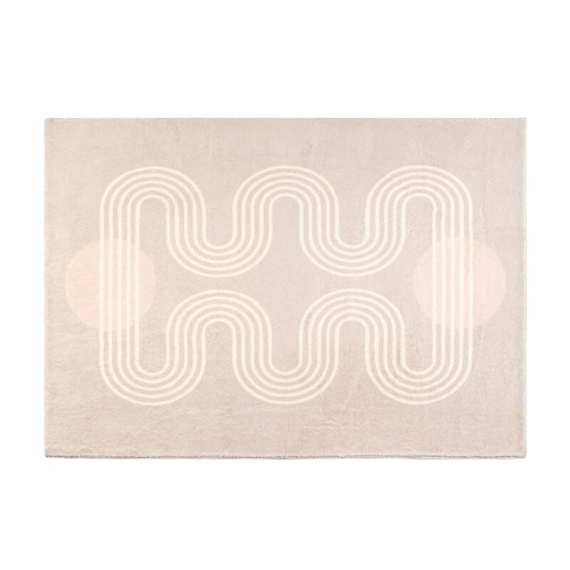 Pink Area Rug Rounded Lines