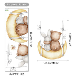 Cartoon Wall Decals Cute Teddy Bears