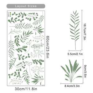 Boho Wall Decals Botanical Leaves