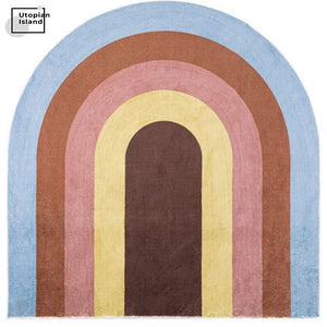 Half Round Area Rug Nordic Rainbow